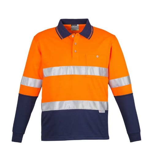 Picture of Syzmik, Mens Hi Vis Spliced L/S Polo - Hoop Taped